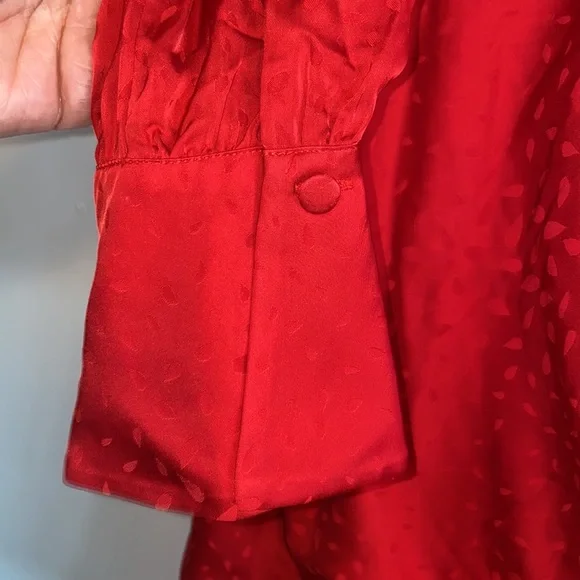 SELF-PORTRAIT Trimmed Wrap Red Dress - Picture 13 of 16